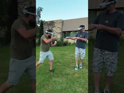 Adult guests competing in virtual reality