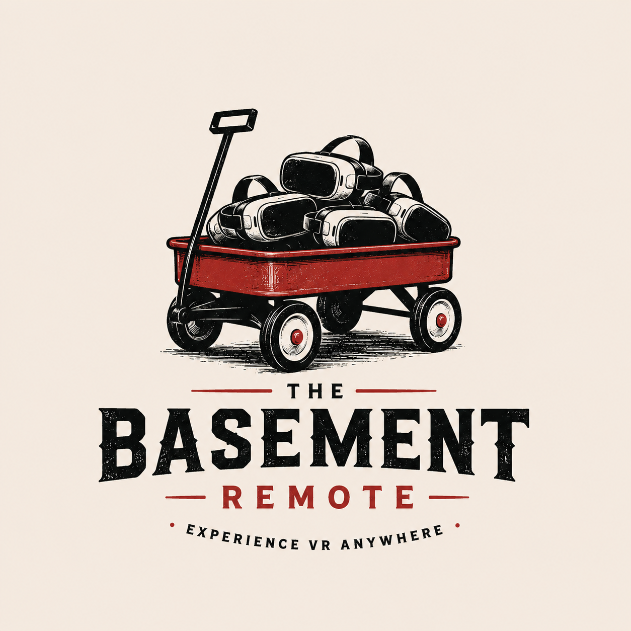 The Basement Remote wagon carrying VR headsets